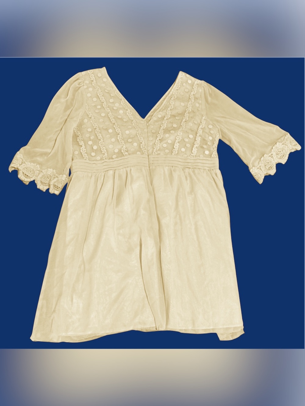 Beautiful Asos Cream Embroidered Mini Dress Size 18